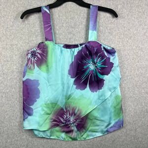 Axcess‎ Blouse Women's Medium Multicolor Floral Sleeveless Top Square Neck